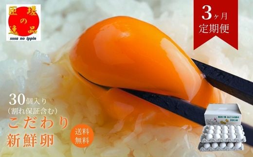 【定期便3回】九十九里ファームこだわりたまご贈答用30個～あおい海・みどりの里～《白玉》 30個 たまご 卵 玉子 タマゴ 新鮮 旨み 甘み 贈答用 贈答 ギフト 贈り物 千葉県 匝瑳市