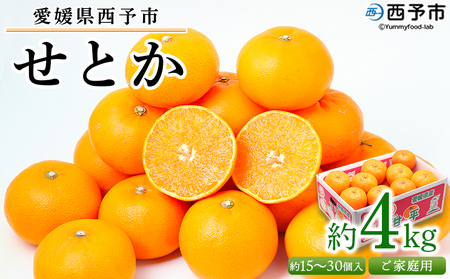 ＜愛媛県西予市産 せとか ご家庭用 約4kg＞ 訳あり 不揃い 傷 果物 フルーツ みかん ミカン 蜜柑 セトカ オレンジ 柑橘類 選べる 甘い 期間限定 食べて応援 特産品 宇都宮物産 【常温】『2026年2月下旬～4月上旬迄に順次出荷予定』UUB0008