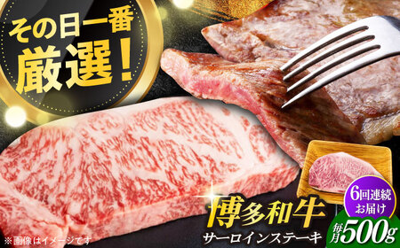【全6回定期便】【溢れる肉汁と濃厚な旨味】博多和牛サーロインステーキセット 500g(250g×2枚) 牛肉 肉 [ABBP031] 
