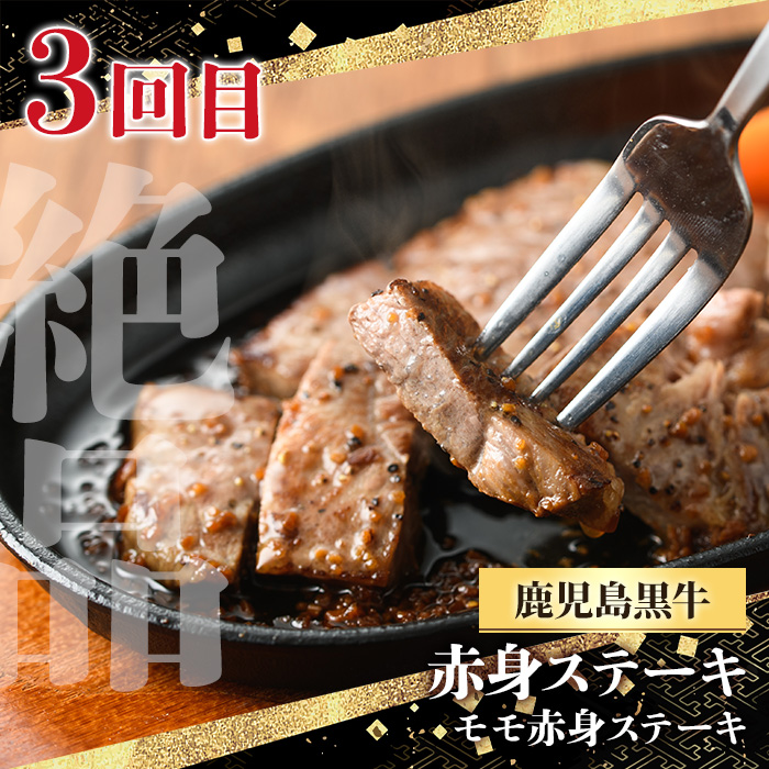 y443 ＜定期便・全3回(連続)＞黒毛和牛の赤身牛肉コース(すき焼き、焼肉、ステーキ)  国産 九州産 鹿児島県産 牛肉 黒毛和牛 和牛 赤身 ステーキ 定期便 頒布会 毎月 すき焼き しゃぶしゃぶ