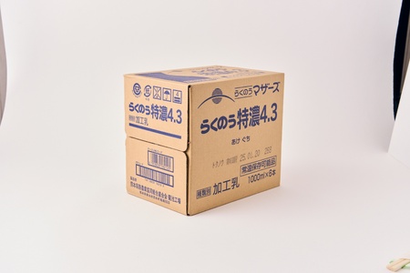 【12ヶ月定期便】らくのう特濃4.3 計72L 1ケース（1000ml×6本）×12回
