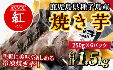 n249 冷凍焼き芋安納紅いも(合計1.5kg) 国産 安納芋 紅 焼き芋 焼芋 焼いも 種子島 芋 イモ いも さつまいも さつま芋 安納いも 野菜【うずえ屋】