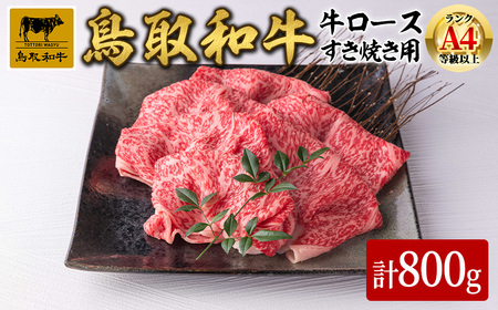 鳥取県産黒毛和牛牛ロース すき焼き用(計800g) 国産 鳥取和牛 黒毛和牛 牛肉 赤身 ロース すき焼き しゃぶしゃぶ ギフト 贈答 プレゼント【sm-DH002-B】【カタセイ】