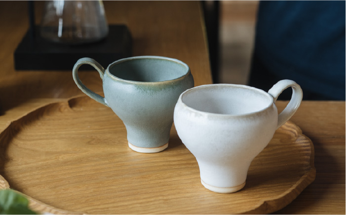 【波佐見焼】コーヒーのためのカップ コーヒーカップ tall (ホワイト・グリーン) 2色セット【イロドリ】 [KE20]