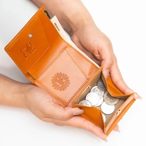 財布 正倉院文様三つ折りコンパクト財布（キャメル） 財布 HARUHINO 三つ折りミニ 財布 正倉院 革財布 72-001