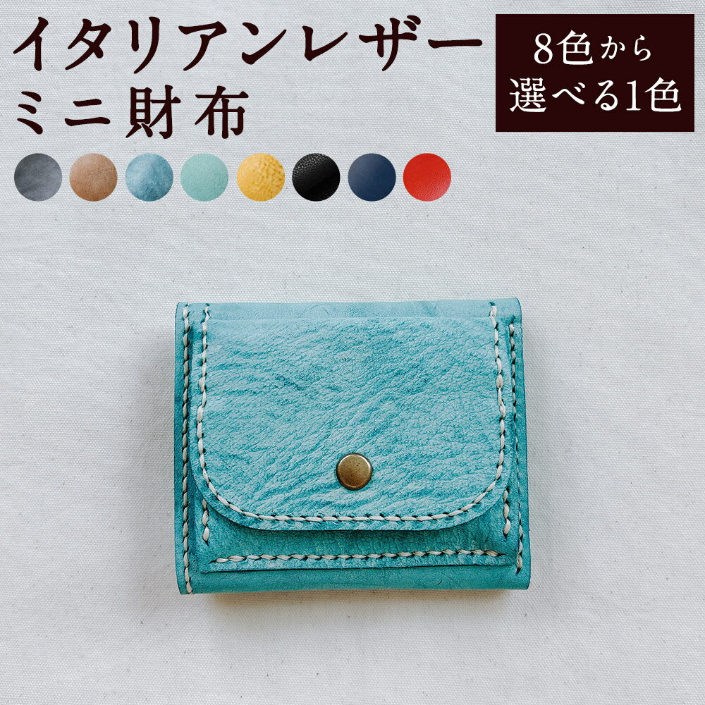 【ふるさと納税】＜選べるカラー＞イタリアンレザー ミニ財布 8色展開 ブラック・ブラウン・ブルー・ライトブルー・イエロー 黒 茶色 青 水色 黄色 アラスカレザー 牛革 小銭入れ 札入れ 財布 ウォレット 収納 レディース メンズ 女性 男性 雑貨 小物 長崎県 時津町 送料無料
