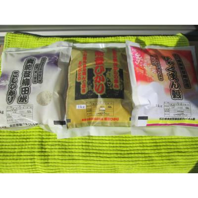 ふるさと納税 能登町 令和7年産　奥能登柳田米 3兄弟(こしひかり1Kg　能登ひかり1Kg　ひゃくまん穀1Kg)合計3Kg
