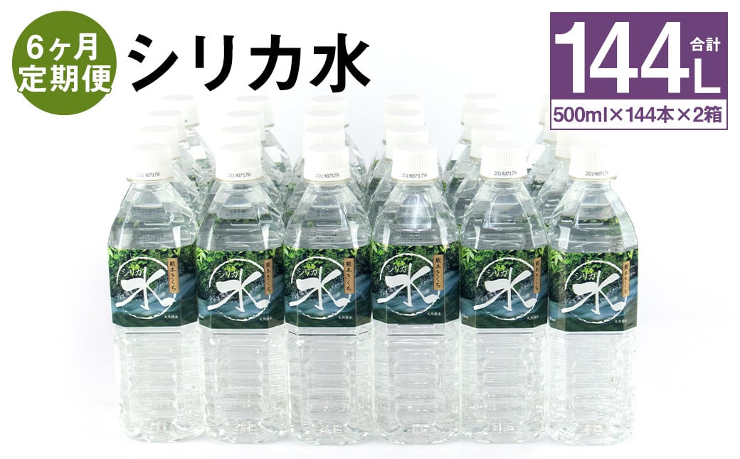【6ヶ月定期便】シリカ水（500ml×24本）×2箱×6回 計288本 ミネラルウォーター【メロンドーム】《お申込みの翌月から出荷》