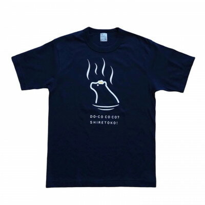 【ふるさと納税】「知床トコさん」×久米繊維　コットンTシャツ　温泉柄　Sサイズ　半袖【配送不可地域：離島・沖縄県】【1634780】
