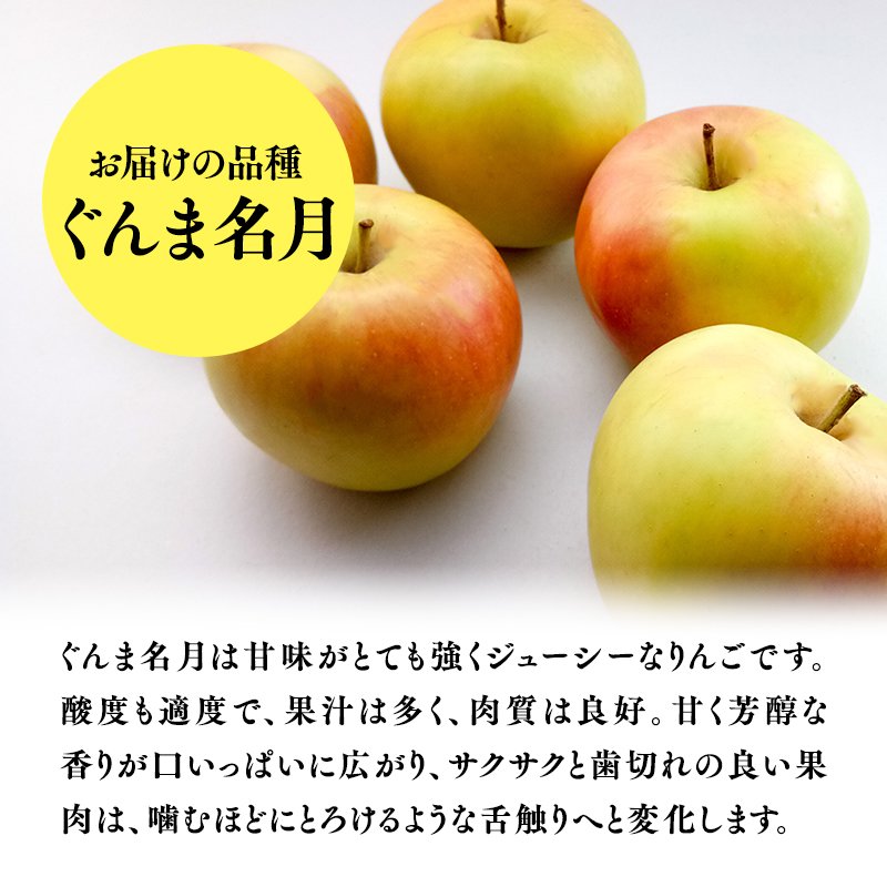 １１月発送　特選　甚八りんごぐんま名月３kg　【青森県 平川市 マルジンサンアップル】