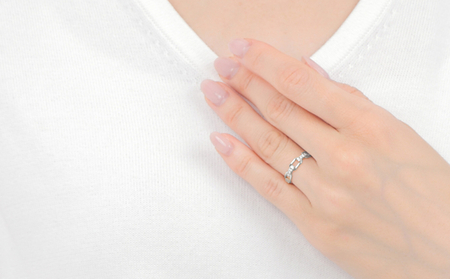 0.20CT　ダイヤチェーンデザインリング　R3990DI-P　プラチナ【サイズ：8号～18号（0.5号刻み対応可）】