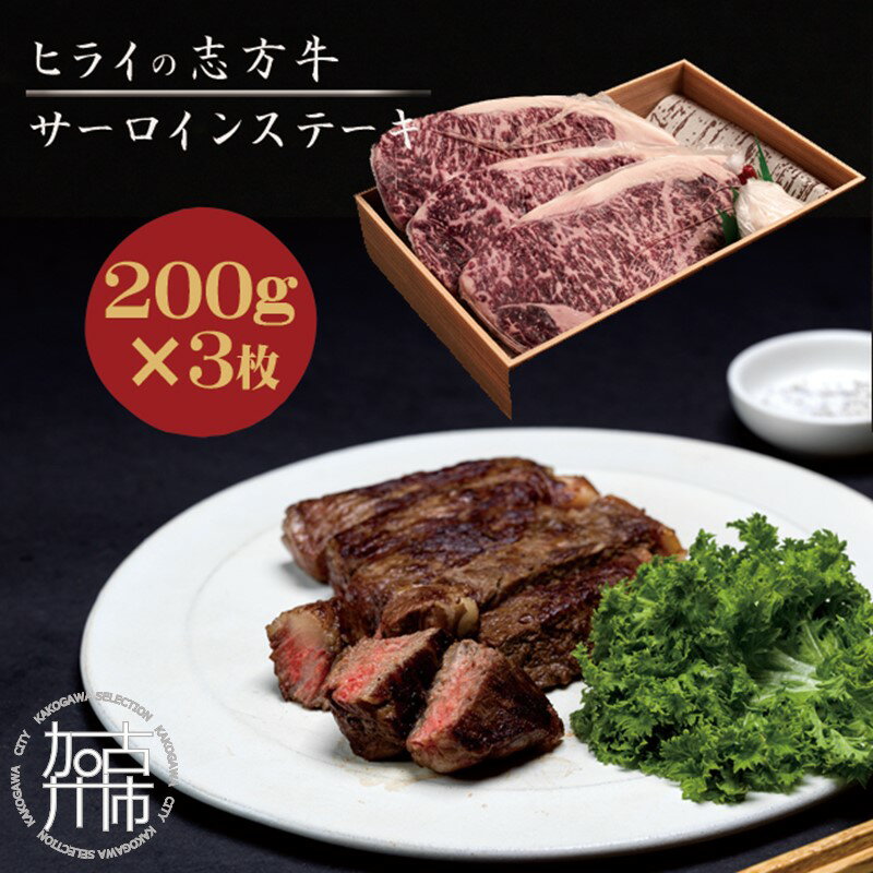 【ふるさと納税】★選べる発送月★志方牛サーロインステーキ 200g×3枚《 肉 牛肉 牛 志方牛 国産牛 サーロイン ステーキ ステーキ肉 選べる 選べる発送月》