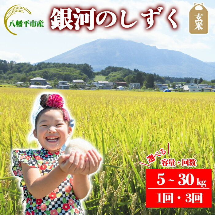 【ふるさと納税】 【令和7年産】【先行予約】 2025年産 岩手県産 米 こめ お米 玄米 選べる 発送回数 1回 3回 容量 5kg 10kg 30kg 銀河のしずく ／ げんまい ご飯 ごはん おこめ ライス 単発便 定期便 おにぎり おすすめ 国産米 東北 岩手県 八幡平市 送料無料 かきのうえ