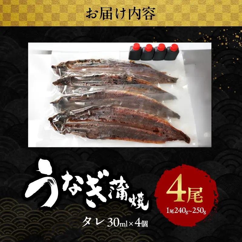 うなぎ 国産 蒲焼き 4尾 (960g～1kg) 詰め合わせ セット うなぎ蒲焼 国産うなぎ 国産うなぎ蒲焼 うなぎの蒲焼 冷凍ウナギ 冷凍食品 冷凍 惣菜 おかず 魚 魚介 魚介類 大阪 大阪府 岸