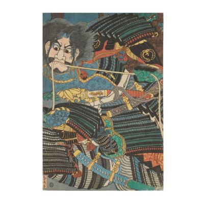 ふるさと納税 名古屋市 オリジナル【レプリカ浮世絵(3枚絵)歌川貞秀作「太平記尼ヶ崎合戦 加藤清正勇猛四方手左司馬組討」】 |  | 02