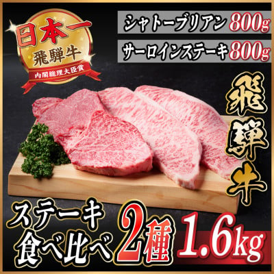 
飛騨牛　ステーキ2種食べ比べセット　計1.6kg【1530609】
