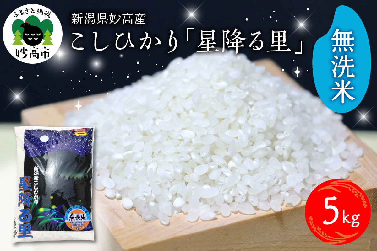 
                  令和7年産 新潟県妙高産こしひかり「星降る里」5kg 無洗米
                