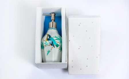 九谷焼ソープディスペンサー（8角） a05 雑貨 日用品 工芸品 バス用品  南天