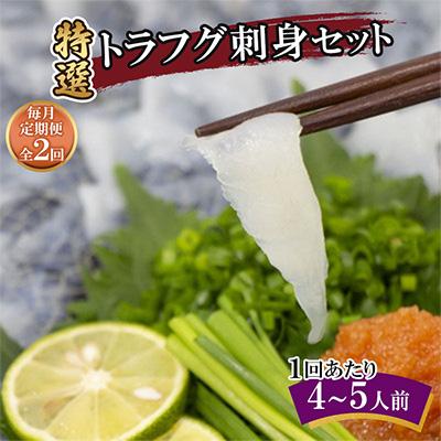 ふるさと納税 壱岐市 【毎月定期便】特選トラフグ刺身セット(4〜5人前)全2回