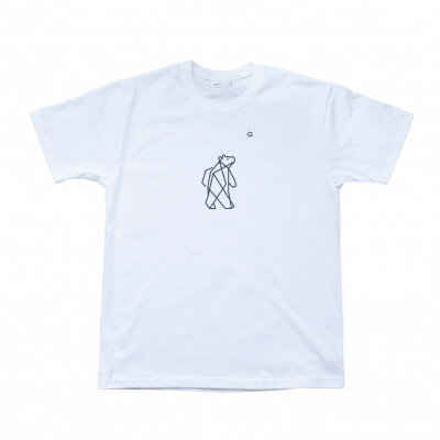 【ふるさと納税】「知床トコさん」×久米繊維 　コットンTシャツ Mサイズ・ホワイト　折り紙柄　半袖【配送不可地域：離島・沖縄県】【1697697】