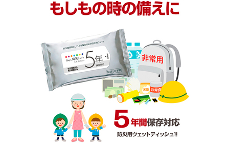 5年保存対応  防災ウェットティッシュ 計400枚（20枚入×20個）
