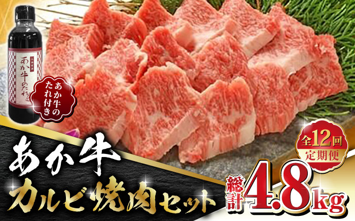 
【数量限定】【全12回定期便】あか牛 カルビ 焼肉セット 400g あか牛のたれ付き【有限会社 三協畜産】 赤身 赤牛 褐牛 あかうし 褐毛和種 冷凍 国産 牛肉 焼肉 [ZEB085]
