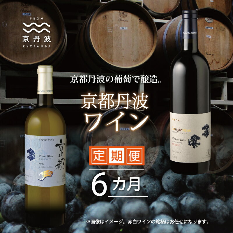 【ふるさと納税】【定期便】丹波ワイン 6カ月 定期便 【 ワイン定期便 丹波ワイン 国産ぶどう使用 国産ワイン 京都 丹波 自社農園 白ワイン 赤ワイン ワイン 】※北海道・東北・沖縄・その他離島は配送不可