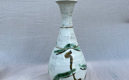 【唐津焼】二彩唐津松文花瓶 / 佐賀県 / 太兵衛窯 [41ADBR026]