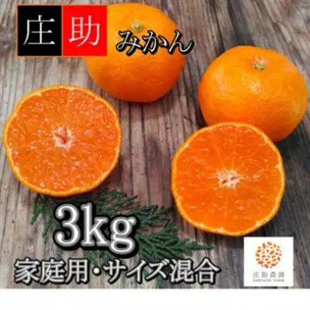 〈先行受付〉有田・庄助みかん約3kg(家庭用品・サイズ混合)【1588754】