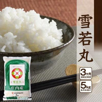 ふるさと納税 酒田市 【毎月定期便】【精米】雪若丸 5kg×1袋 白米 山形県庄内産全3回