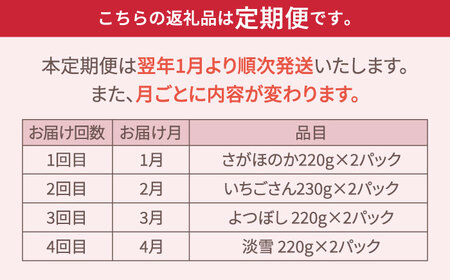 いちご【4回定期便】いちご食べ比べ IAP011