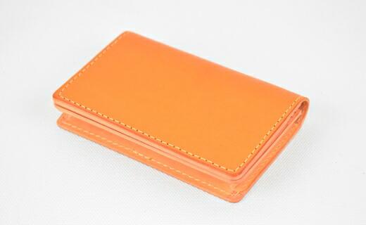 【ふるさと納税】【全7色】栃木レザーの名刺入れ 約50枚収納 ポケット4つ Card holder 02/キャメル/minca　416