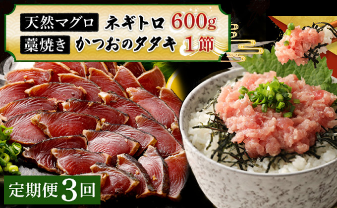 
【定期便 / ３ヶ月連続】 土佐流藁焼きかつおのたたき１節と高豊丸ネギトロ６００ｇセット 魚介類 海産物 カツオ 鰹 わら焼き 高知 コロナ 緊急支援品 海鮮 冷凍 家庭用 訳あり 不揃い 規格外 連続 ３回 小分け 個包装 まぐろ マグロ 鮪 お手軽
