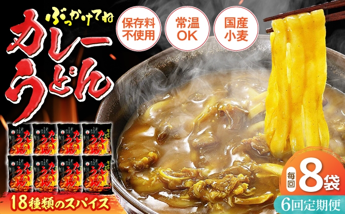 
                  【全6回定期便】カレーうどん ８食 《豊前市》【富士菊】[VAI065] うどん カレーうどん カレースープ ウドン カレー 福岡 定期便
                