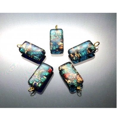 ベネチアンガラス使いのブラックオニキスネックレス〈神秘〉【配送不可地域：沖縄県】