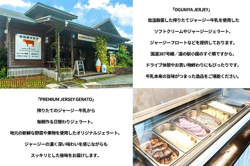 【OGUNIYA JERJEY】阿蘇小国ジャージージェラート ミルク ヨーグルト 各3個 計6個 ゴールデンミルク 牧場しぼり 山吹色のジャージー牛乳使用 お取り寄せ ご褒美 簡易のし 贈答 ギフト 