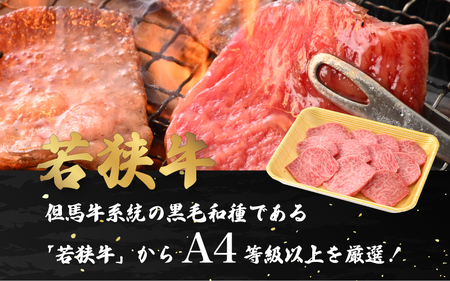 若狭牛 和牛ロース焼肉用 計500g （250g ×2パック）福井県産 ロースA4等級 以上を厳選！【牛肉 黒毛和牛 黒毛 和牛 冷凍 小分け バーべキュー グルメ】 [e02-c011]