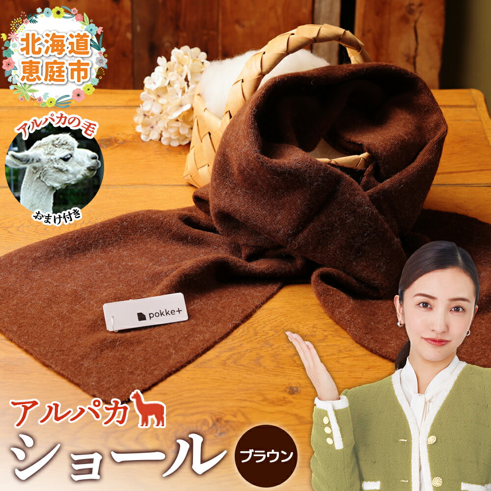 【ふるさと納税】アルパカショール　ブラウン【190083】
