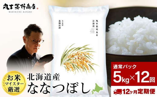 【定期便12回・下旬発送】北海道産ななつぼし 5kg(通常パック5kg×1袋) 特A お米  千歳 北海道米
