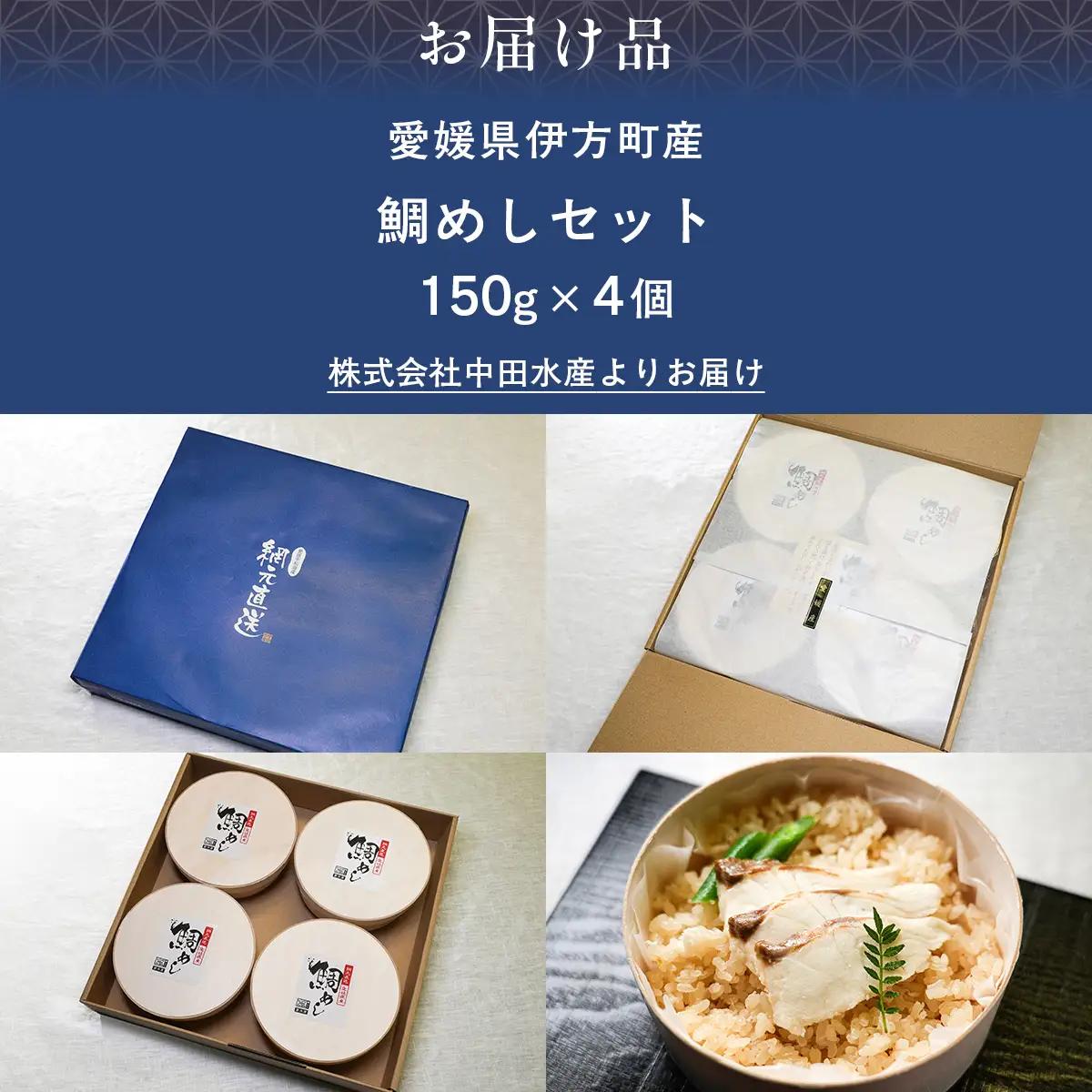 鯛めしセット（4個入り） 【 ふるさと納税 人気 おすすめ ランキング 鯛 鯛めし 海鮮 魚介 魚 冷凍 宇和海産 セット 詰合せ 愛媛県 伊方町 送料無料 】 IKTN003