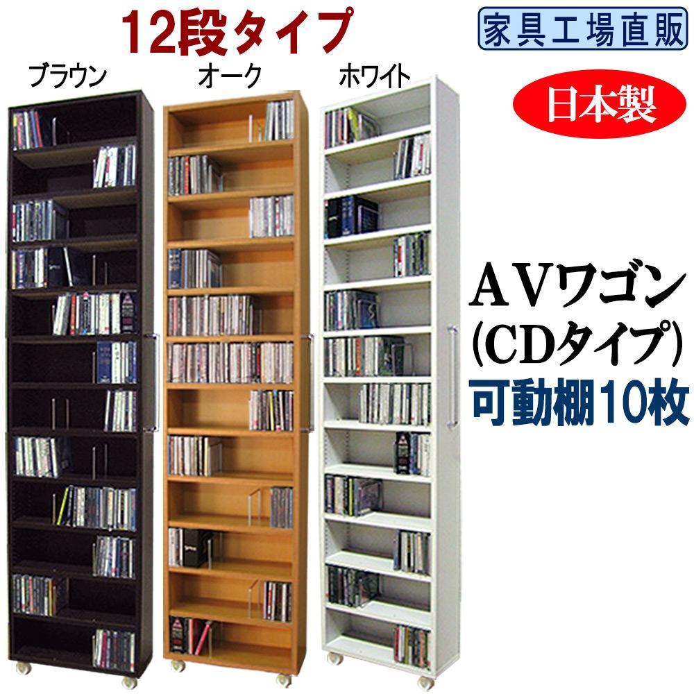 【ふるさと納税】【選べるカラー】全3色×可動棚10枚入すき間収納 AVワゴン12段タイプ | 家具 本棚 ラック ボックス インテリア 人気 おすすめ 送料無料