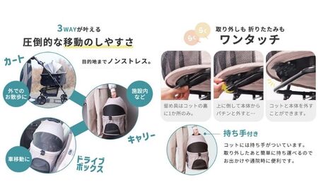 ペットカート WANGO(ワンゴ) ベーシック グレー/ブラック