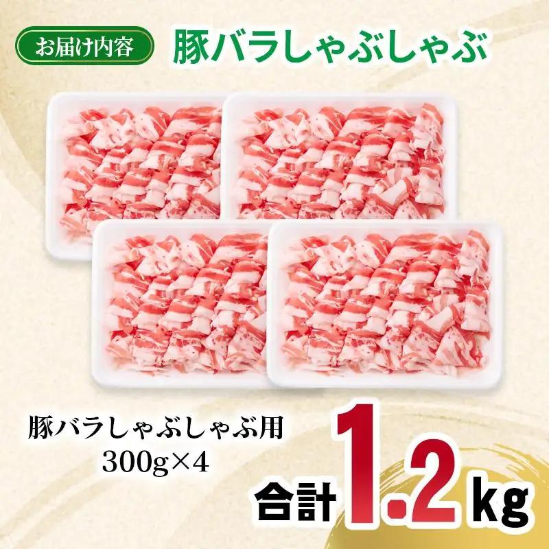 宮崎県産豚肉 豚バラスライス しゃぶしゃぶ 1.2kg(300g×4パック) 小分け＜70-20a＞