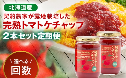 
                  ＼選べる回数／【定期便】契約農家が露地栽培した完熟トマトケチャップ（320g瓶×2本） 3ヶ月 6ヶ月 保存料 無添加 国産 北海道産 n-0221var
                