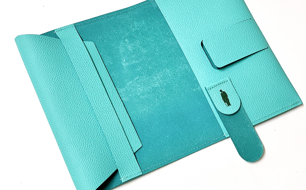 渋沢栄一翁 レザーブックカバー&しおりセット （ Tブルー ）