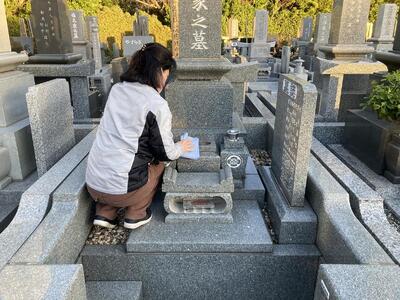 【千葉市平和公園】墓所管理代行サービス（年1回コース）林間墓地 お墓 管理 確認 代行 サービス 写真付 墓石清掃 献花 お花 お線香 お供え 雑草除去 草むしり 千葉 千葉市