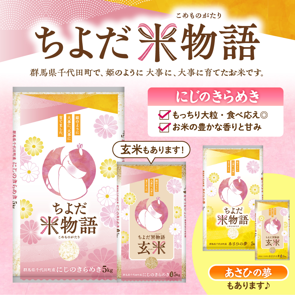2026年6月発送【令和7年度産】群馬県千代田町産 にじのきらめき 5kg×1袋 (精米)