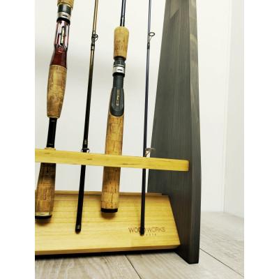 ふるさと納税 横手市 WOOD WORKS ロッドスタンド10本掛け　ライトブラウン×ブラックウッド |  | 02