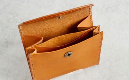 tanikoオリジナル セカンド財布（紺）《厚真町》【Taniko leather】[AXAP019]