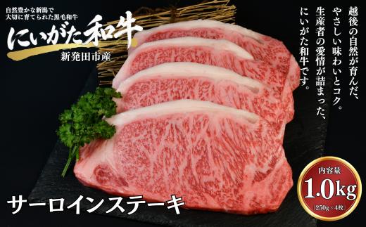肉 和牛 サーロインステーキ 1kg にいがた和牛 黒毛和牛 牛肉 ギフト 贈答用 グルメ お取り寄せ 新発田市産 ごちそう 精肉 新潟県 新発田市 yoneichi015